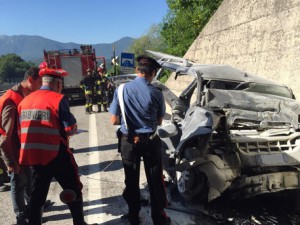 incidente mortale sulla superstrada del Liri, rilievi